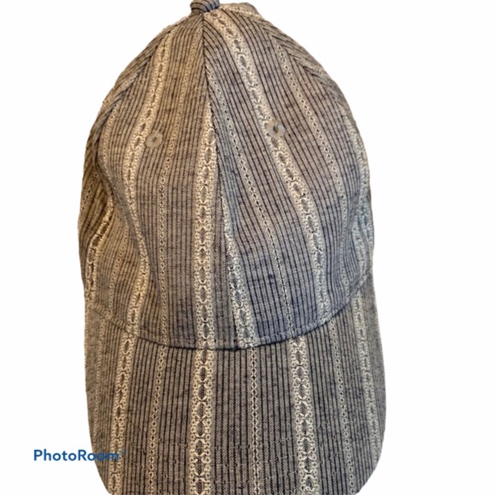 American Icon Light Blue Gray Striped Baseball Cap
